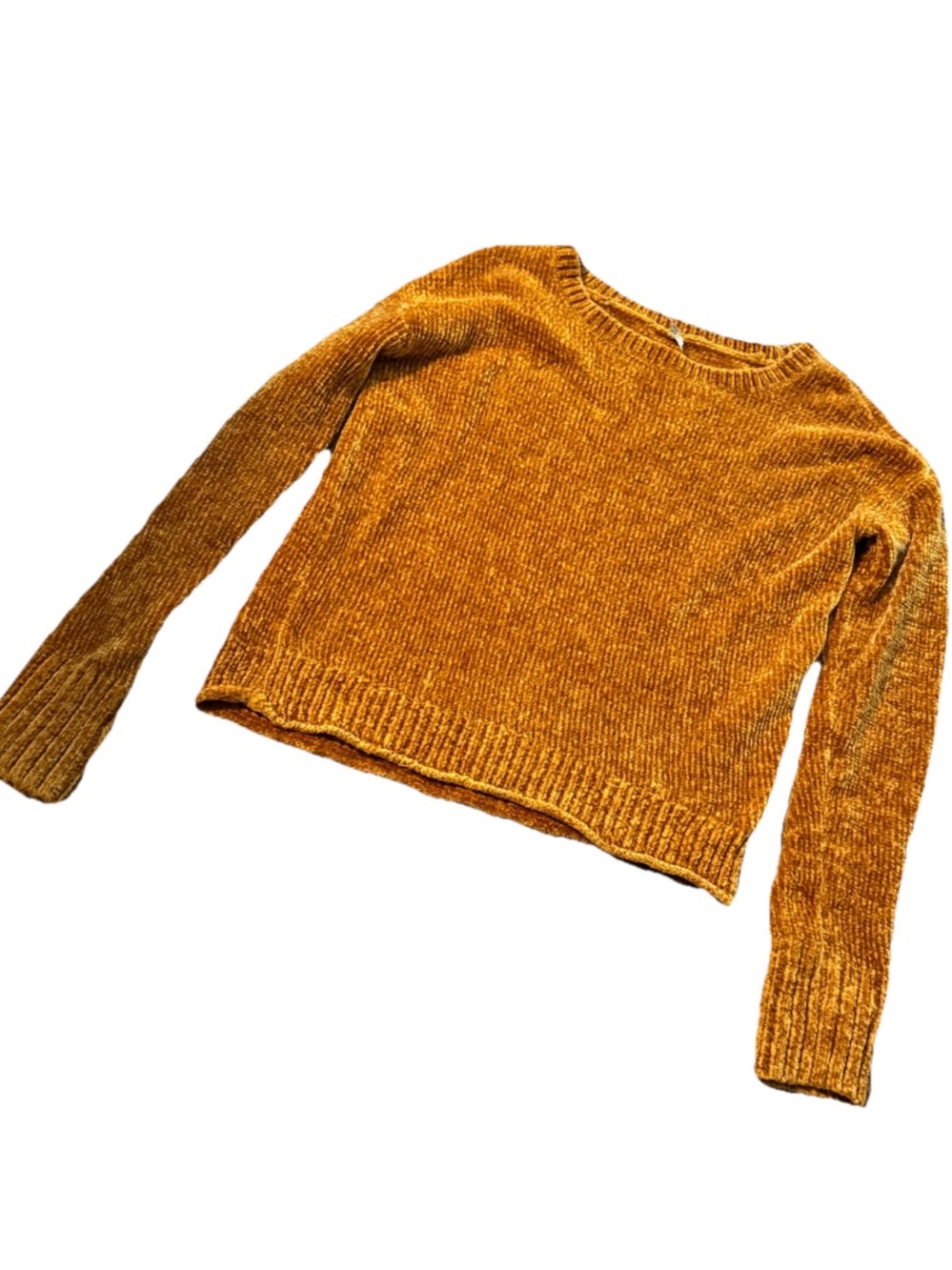 Mudd Chenille Crewneck Sweater - Mustard Gold Size XS